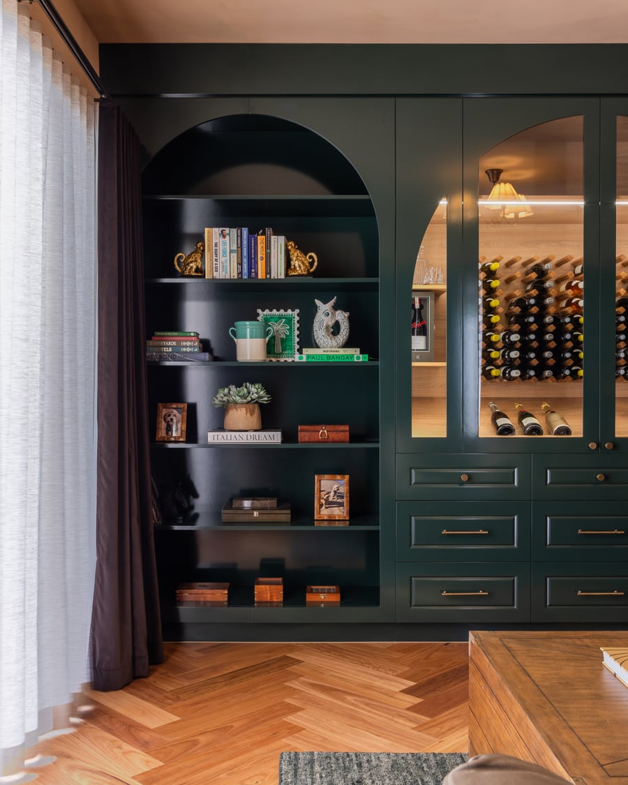 Green Wine Display Cabinet, Paradise Waters