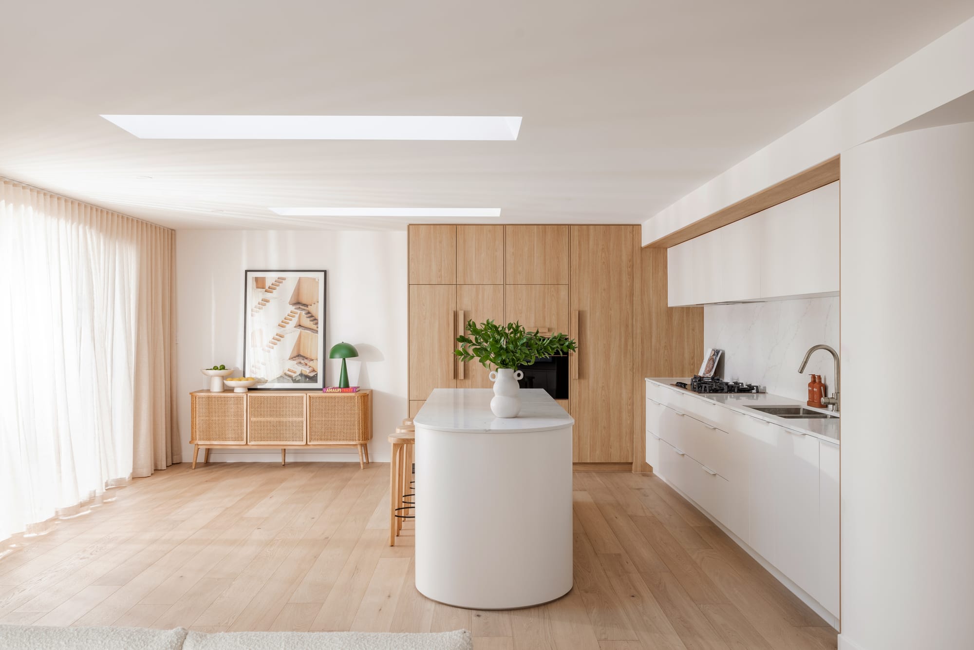 Luxury kitchen with a stone island on the Gold Coast