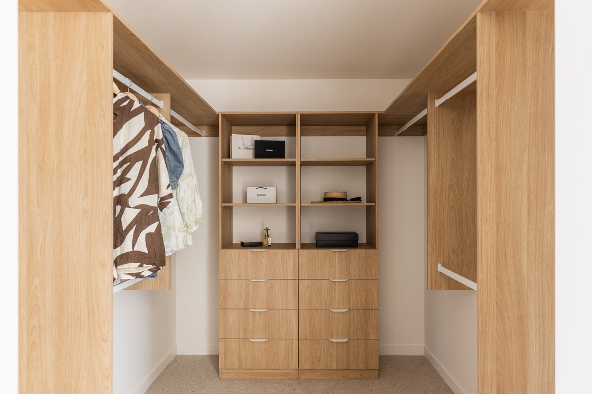 A completed walk-in robe renovation on the Gold Coast